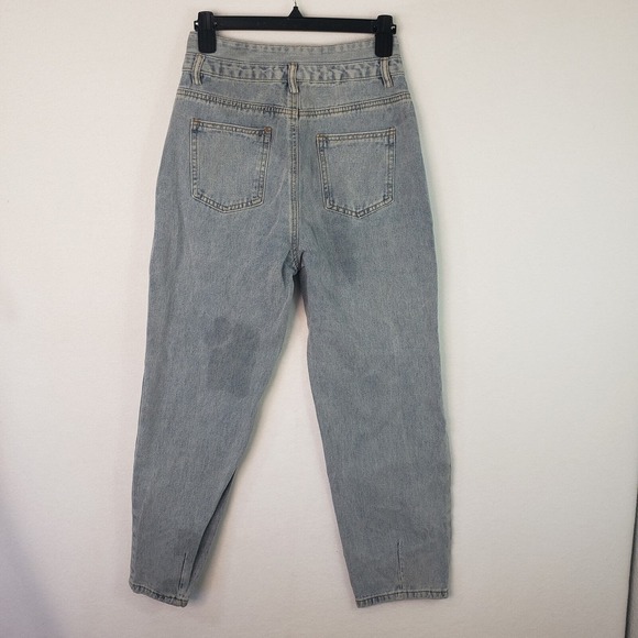 DAZY Denim Womens Medium Mom Jeans High Waist Denim Pleated‎ Light Wash Casual - Picture 2 of 10